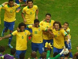 فرحة لاعبي المنتخب البرازيلي