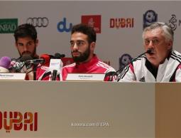 من اليمين: أنشيلوتي, وكارفاخال, وإيسكو