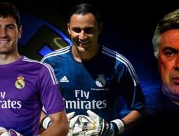 من اليمين: أنشيلوتي ونافاس وكاسياس