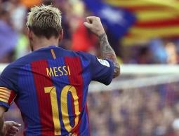 فرحة ميسي بالهدف