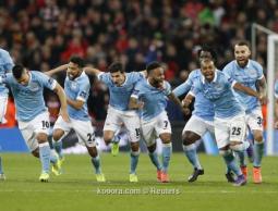 فرحة لاعبي السيتي بالفوز