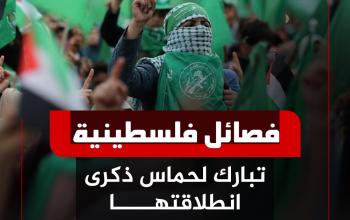 فصائل فلسطينية تبارك لحماس ذكرى انطلاقتها الـ34