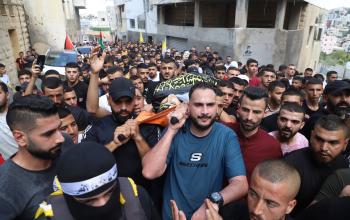 تشييع جثمان الشهيد عبد الله أبو الحسن " شهيد اليامون" في مدينة جنين بالضفة الغربية