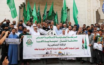 حركة حماس تنظم وقفة تضامنية نصرة للمسجد الأقصى شمال القطاع