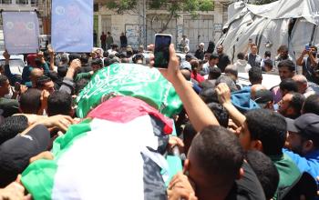 تشييع ووداع جثمان عز الدين الحداد بعد اغتياله بغارة إسرائيلية على غزة