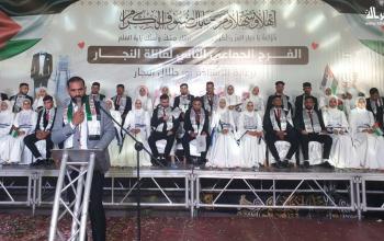 عرس جماعي لـ62 عريسًا وعروسًا في مواصي خان يونس رغم الحرب والنزوح