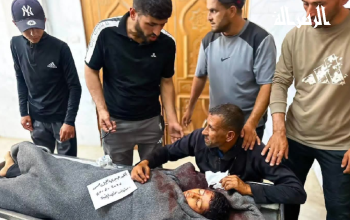 تشييع الطفل أحمد الرقاب بعد استشهاده بغارة إسرائيلية في مواصي خان يونس