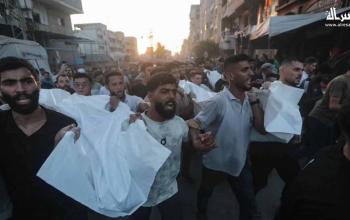 تشييع 3 مواطنين بينهم سيدة استشهدوا بقصف في حي الزيتون