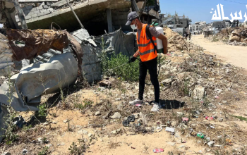 أعمال مكافحة البعوض والقوارض في منطقة بيت لاهيا