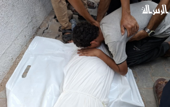 تشييع الشهيد محمود معروف بعد استهداف مركز إيواء بغزة