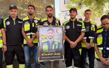 تشييع شهيد الدفاع المدني يوسف سالم في جباليا