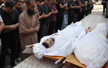 تشييع جثمانَي أحمد وأدهم زيارة في غزة بعد استهدافهما شرق المدينة