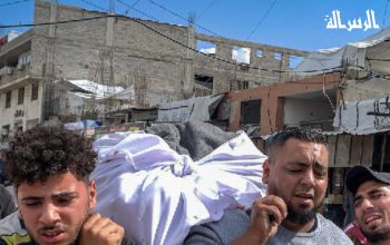 وداع جثمان الشاب معتصم صلاح في مستشفى الشفاء بمدينة غزة