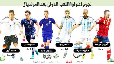 نجوم اعتزلوا اللعب الدولي بعد المونديال