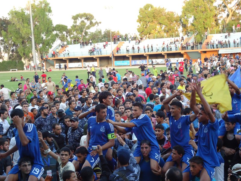 جانب من أفراح لاعبي شباب رفح