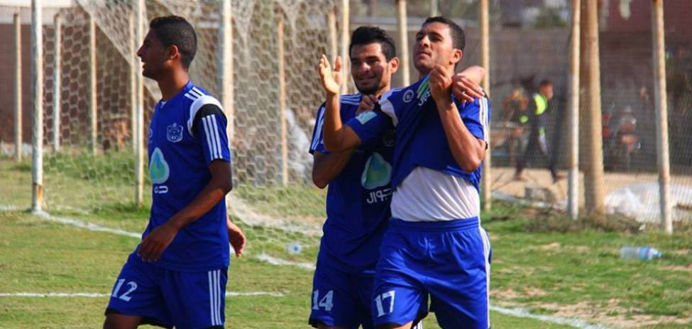 فرحة لاعبي شباب رفح بالفوز