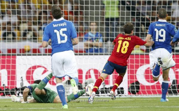 جانب من نهائي اليورو الذي جمع إيطاليا وإسبانيا