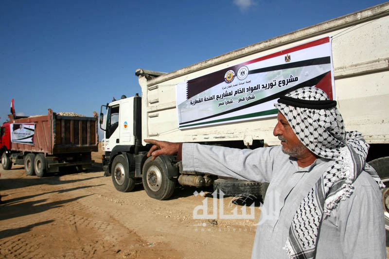 دخول مواد البناء عبر معبر رفح