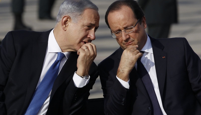 بنيامين نتنياهو والرئيس الفرنسي فرانسوا هولاند