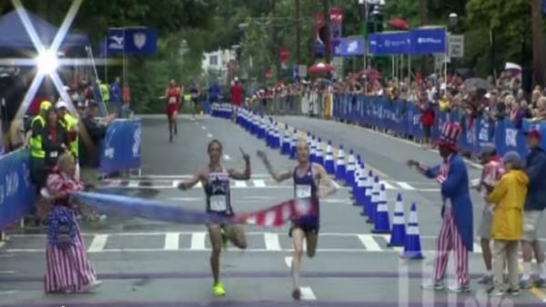 لحظة فوز المتسابق البريطاني على الأمريكي