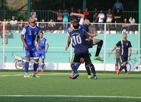 جانب من مباراة شباب رفح والهلال