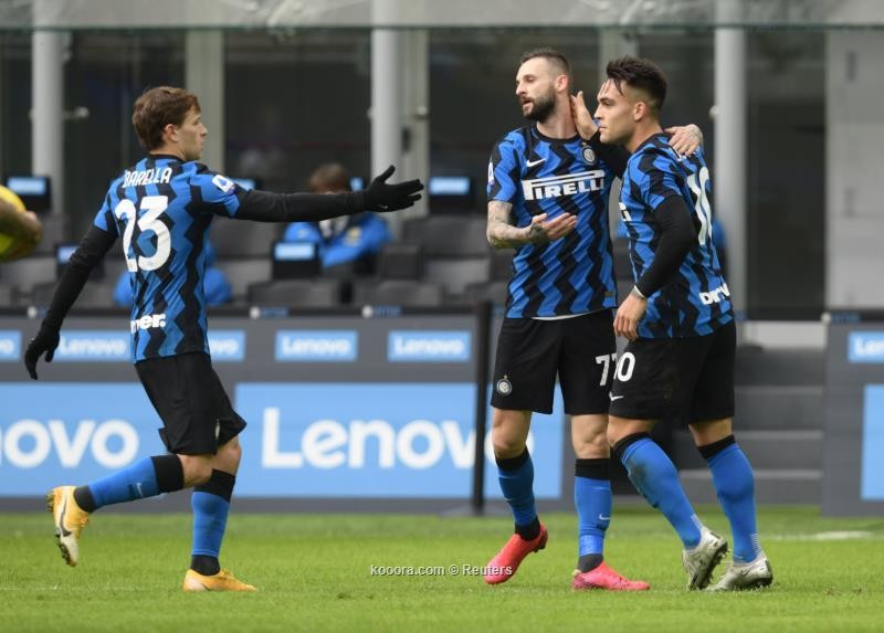 فرحة لاعبي الإنتر بالفوز