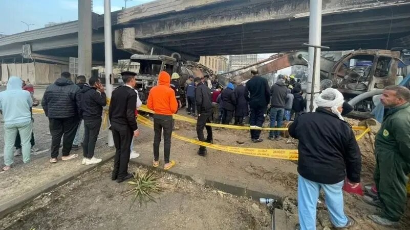 تفاصيل حريق كوبري مدينة نصر في القاهرة