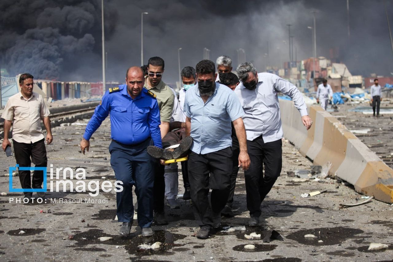 8 قتلى و600 جريح و5 مفقودين في انفجار ميناء رجائي في بندر عباس جنوب إيران