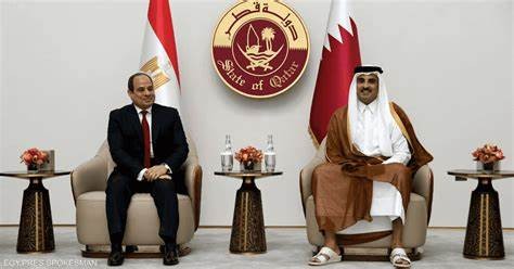 قطر ومصر تؤكدان مركزية القضية الفلسطينية ودعمهما لإعادة إعمار غزة