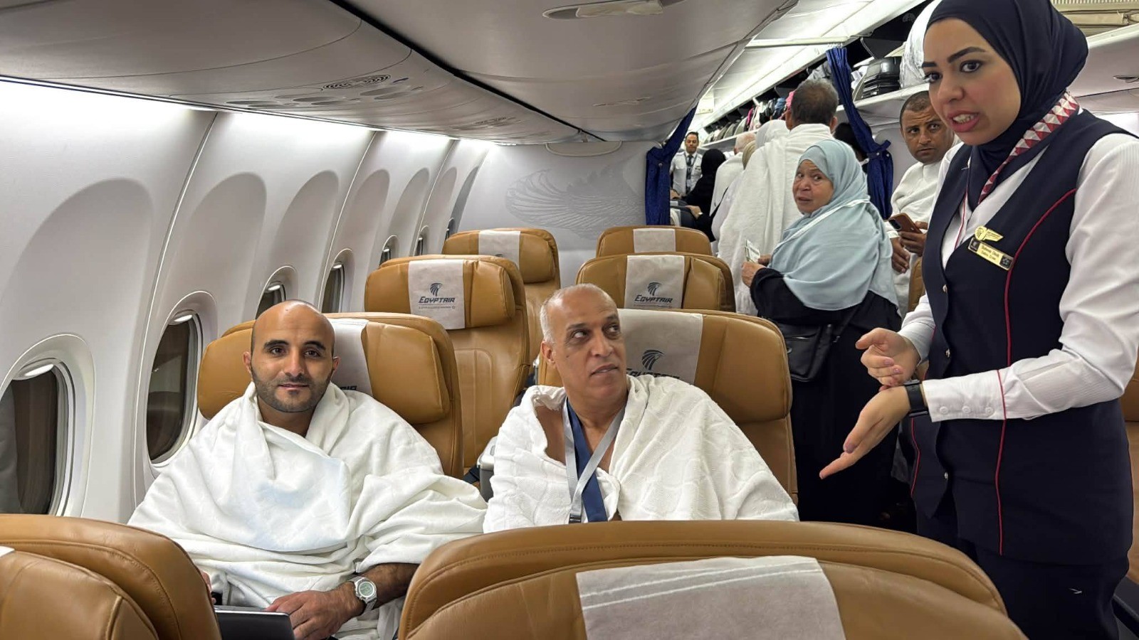 صورة للحجاج الفلسطينيين العالقين في مصر