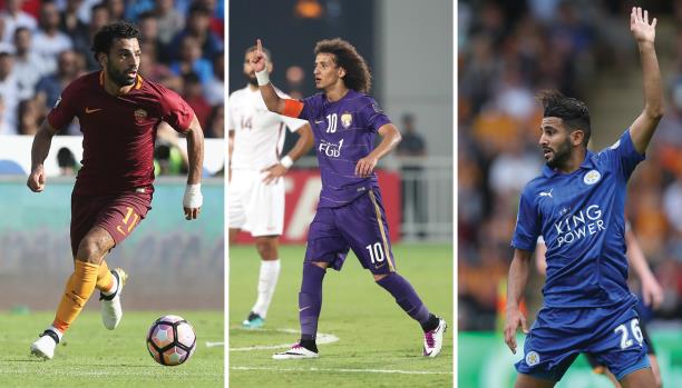 من اليمين: محرز, وعبد الرحمن, وصلاح