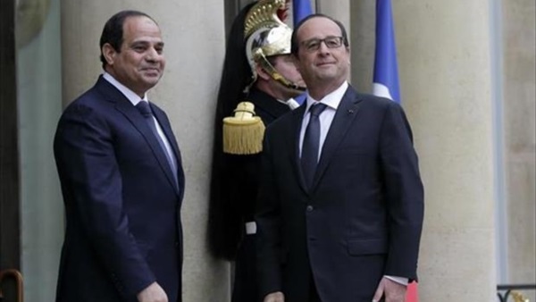 الرئيس الفرنسي والسيسي 