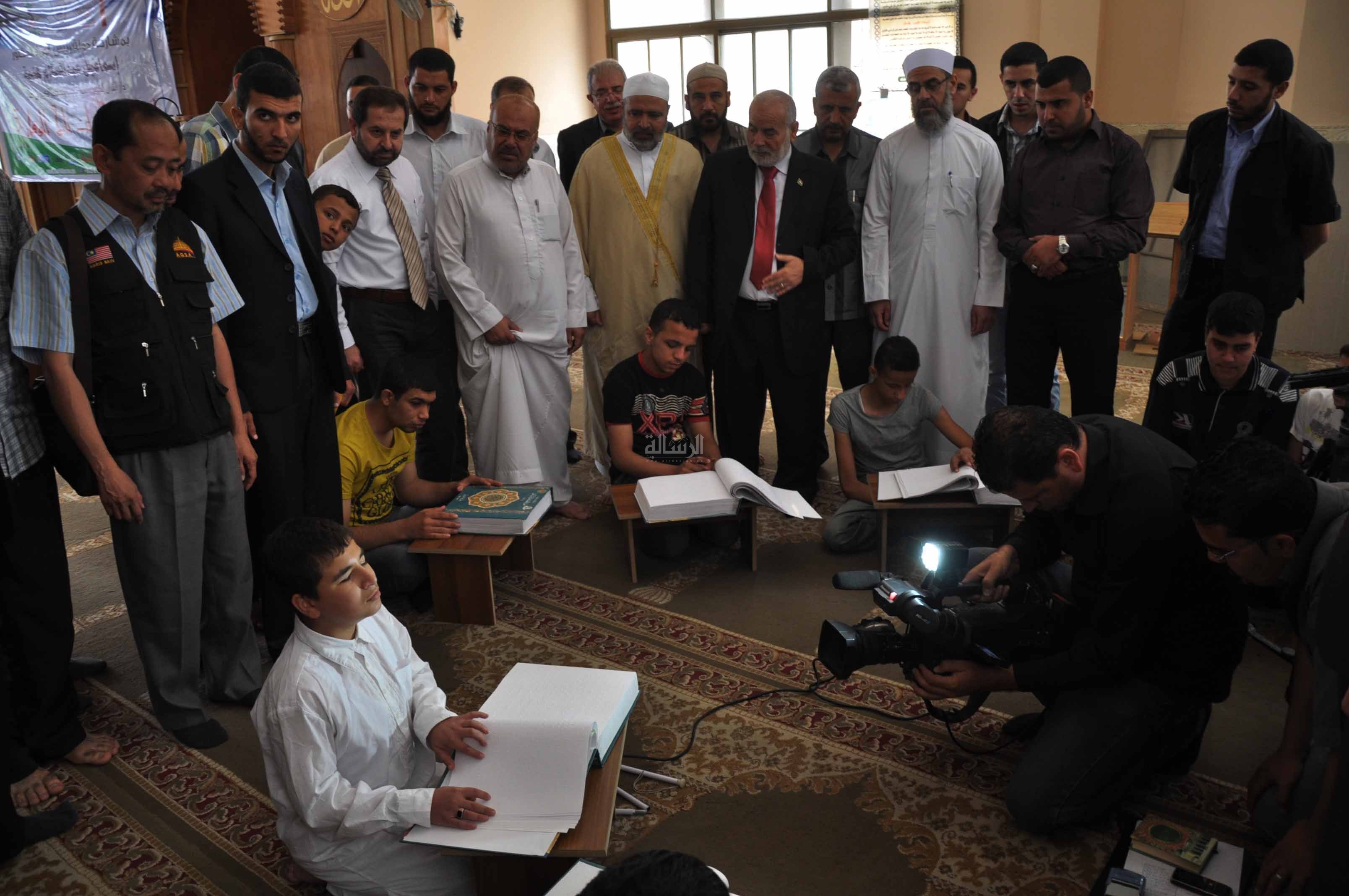 خلال افتتاح مخيمات "تاج الوقار 5" بغزة (تصوير محمد الثلاثيني)