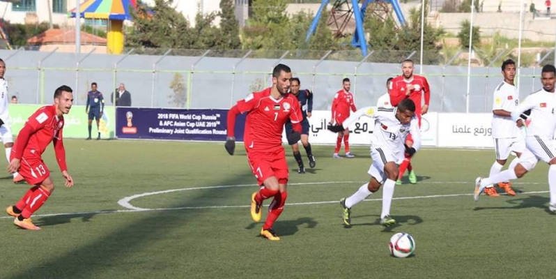 جانب من مباراة فلسطين وتيمور الشرقية