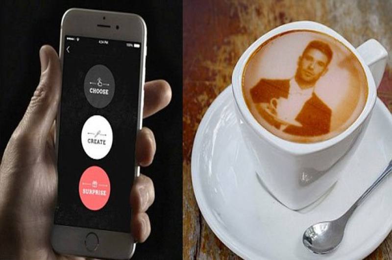 آلة تطبع الصور والتصميمات على رغوة القهوة