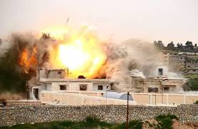 صورة لتفجير الجيش المصري منازل برفح المصرية 