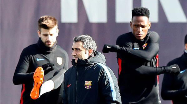 جانب من تدريبات برشلونة