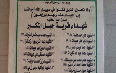 تدشين صرح لشهداء بلدة جبل المكبر بالقدس