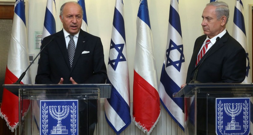 وزير خارجية فرنسا "جان مارك وبنيامين نتنياهو 