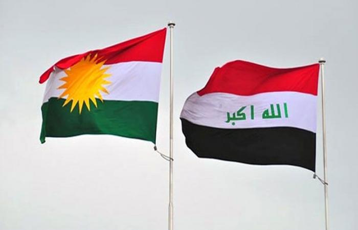 العلم العراقي وعلم كردستان العراق (توضيحية)