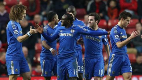 فرحة لاعبي تشيلسي بالفوز