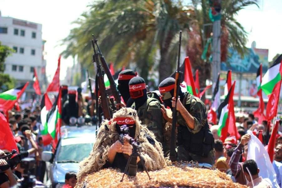 عرض عسكري لكتائب ابو علي مصطفى الذراع العسكري للجبهة