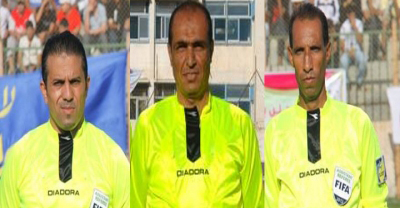 من اليمين: محمد الشيخ خليل, وأمين عويص, وحسام الحرازين