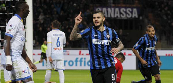 فرحة إيكاردي بالهدف الثاني للإنتر