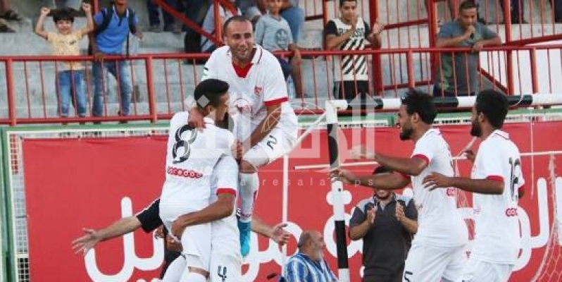 فرحة لاعبي غزة الرياضي بالفوز