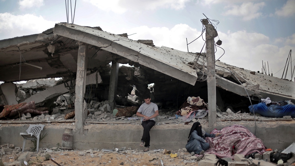 احد المنازل المدمرة خلال العدوان على غزة 