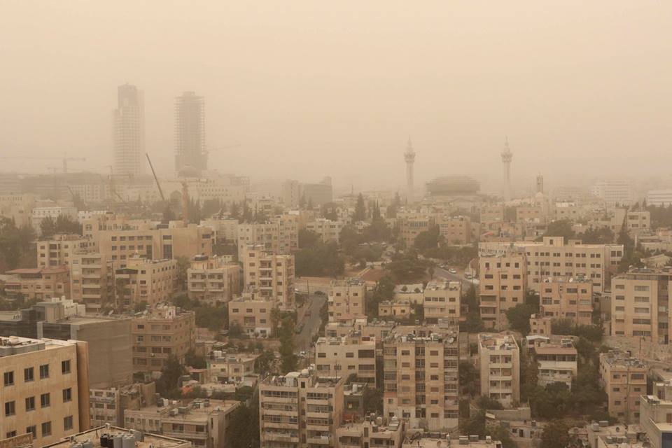 إحدى المدن الأردنية التي ضربتها العاصفة الأردنية