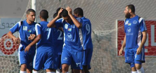 فرحة لاعبي شباب رفح بالفوز