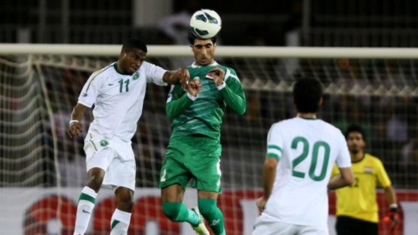 جانب من مباراة العراق والسعودية