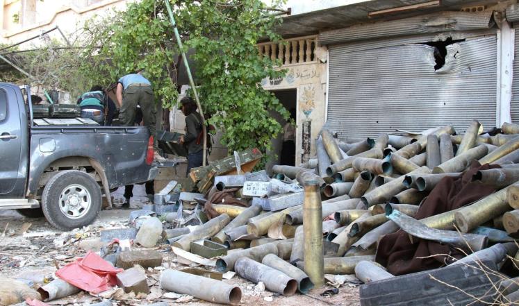 مستودع للذخيرة في حاجز "القياسات" الذي سيطر عليه الثوار اليوم في ريف إدلب